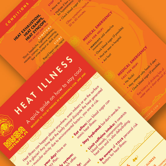Musa Masala Tips Cards: Altitude, Hypothermia, Heat Illness & Lost, Not Lost (4-pack)